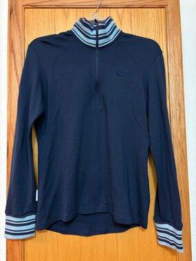 Icebreaker Navy Merino 320 Sport Women's Pullover Quarter Zip